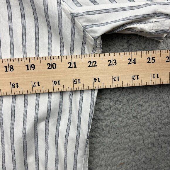 Abercrombie & Fitch Performance Button-Up Shirt Light Blue Stripe XXL Wrinkle - Picture 5 of 9